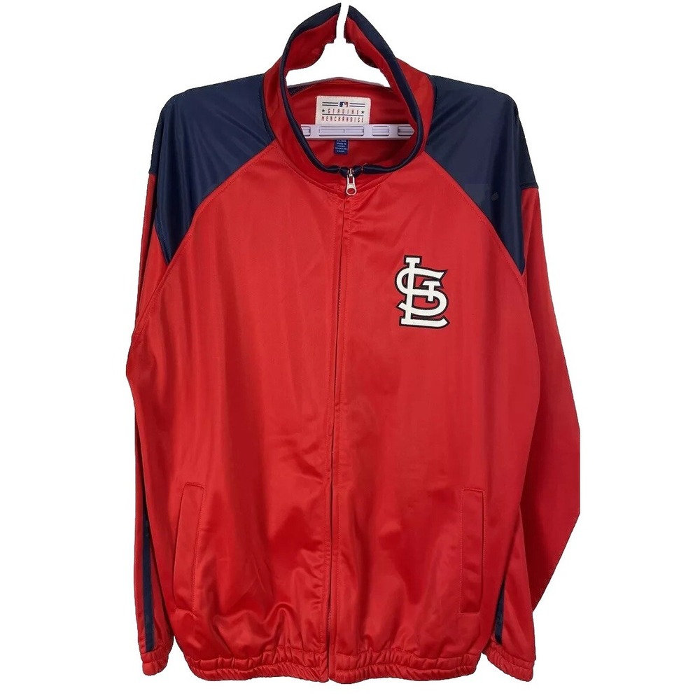 St Louis Cardinals Double Sided Logo Full Zip Jacket XL G-111 Carl Banks MLB